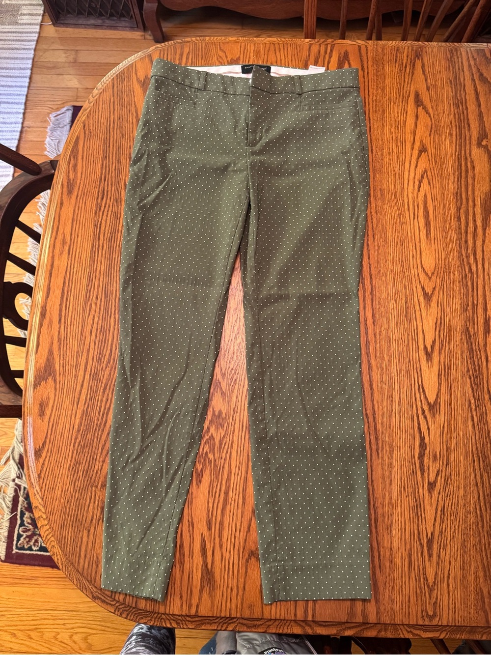 Banana Republic Olive Green Polka Dot Women’s Stretch Pants Sloan Size 6